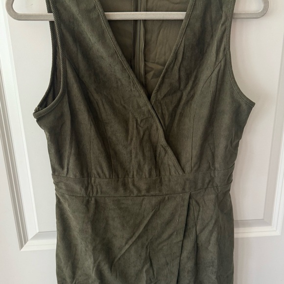 Cupshe Green Corduroy Wrap Romper - Picture 2 of 6